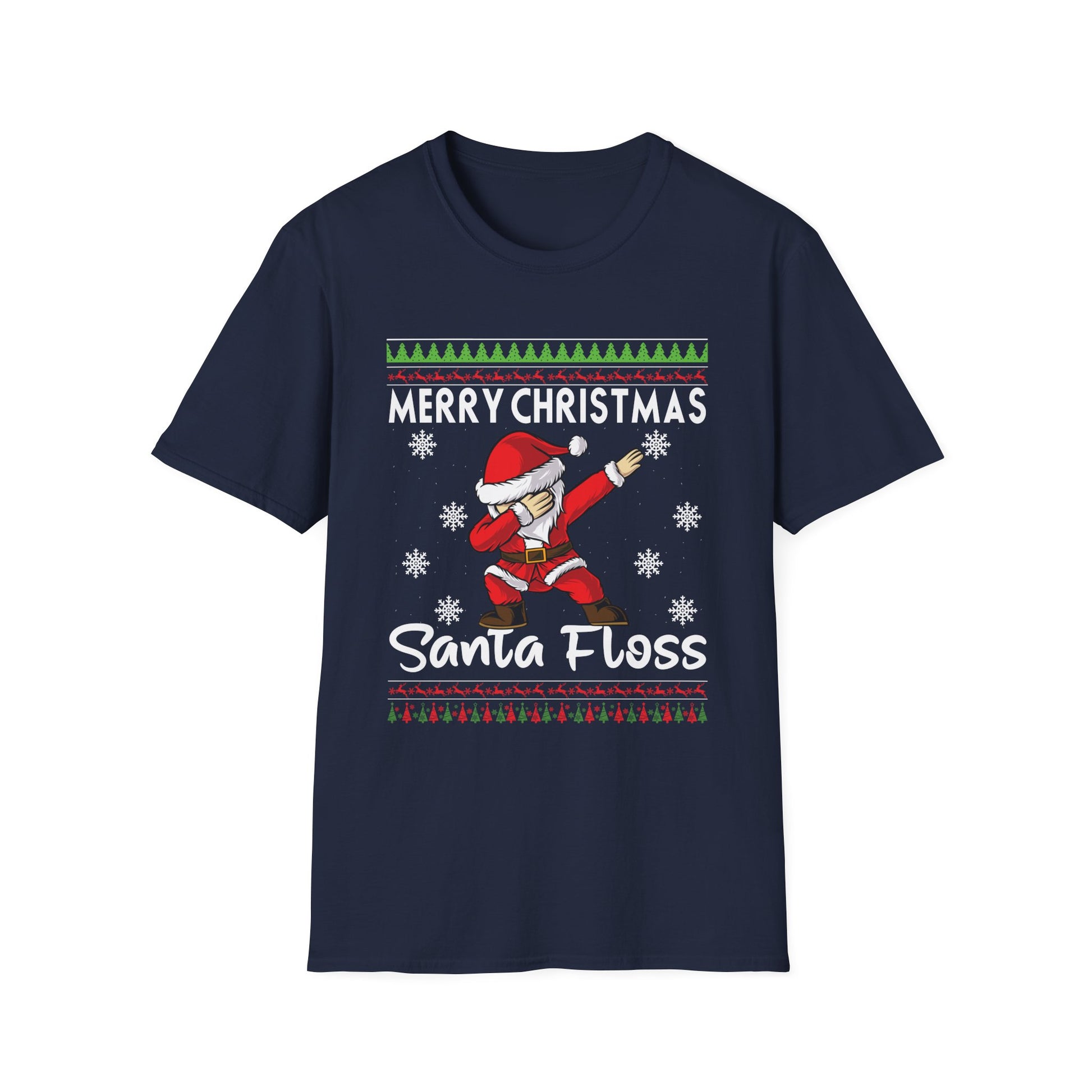 Santa Floss T-Shirt — Merry Christmas Dabbing Santa Holiday Tee