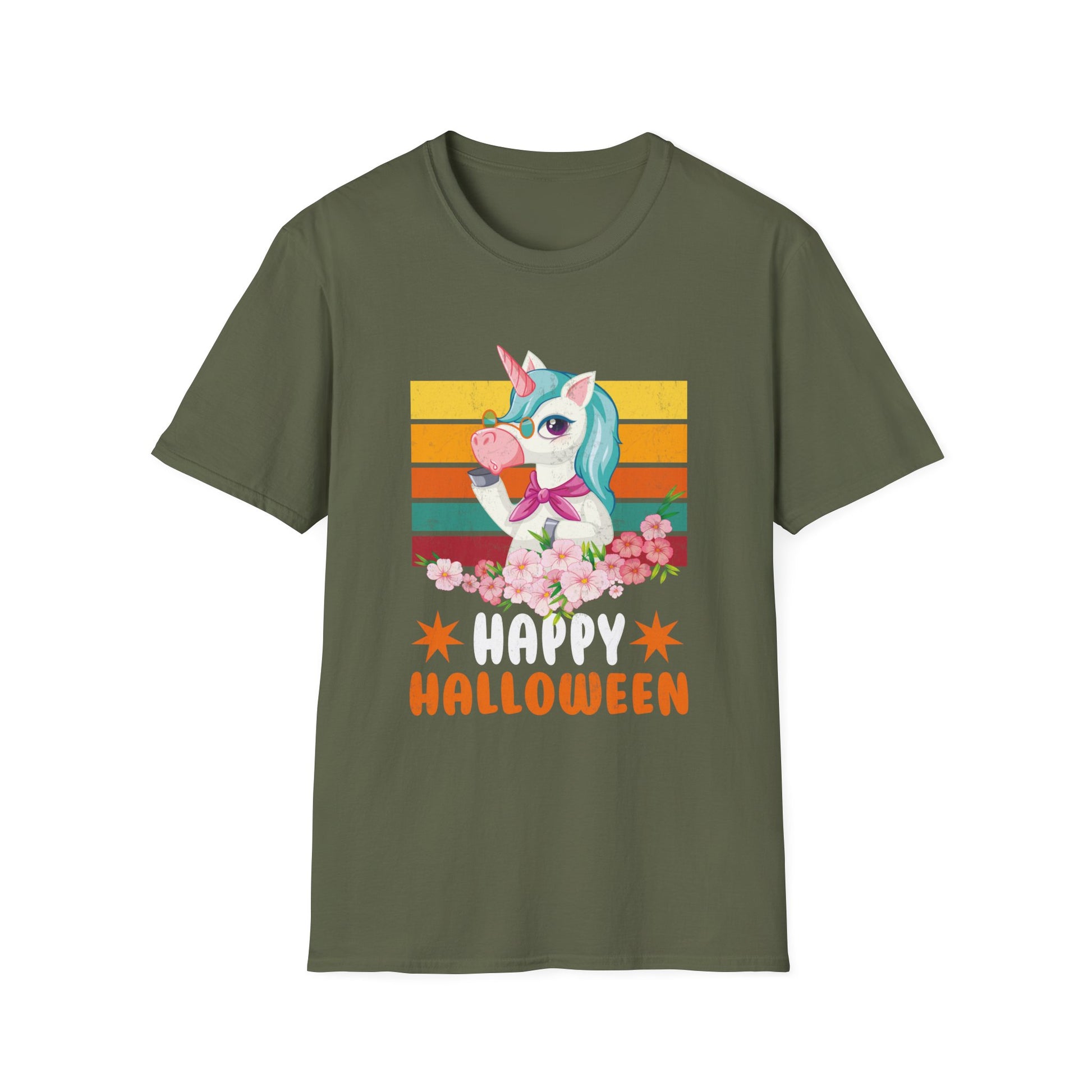 Happy Halloween Unicorn for Girls - Halloween Unicorn Tee Unisex Softstyle T-Shirt