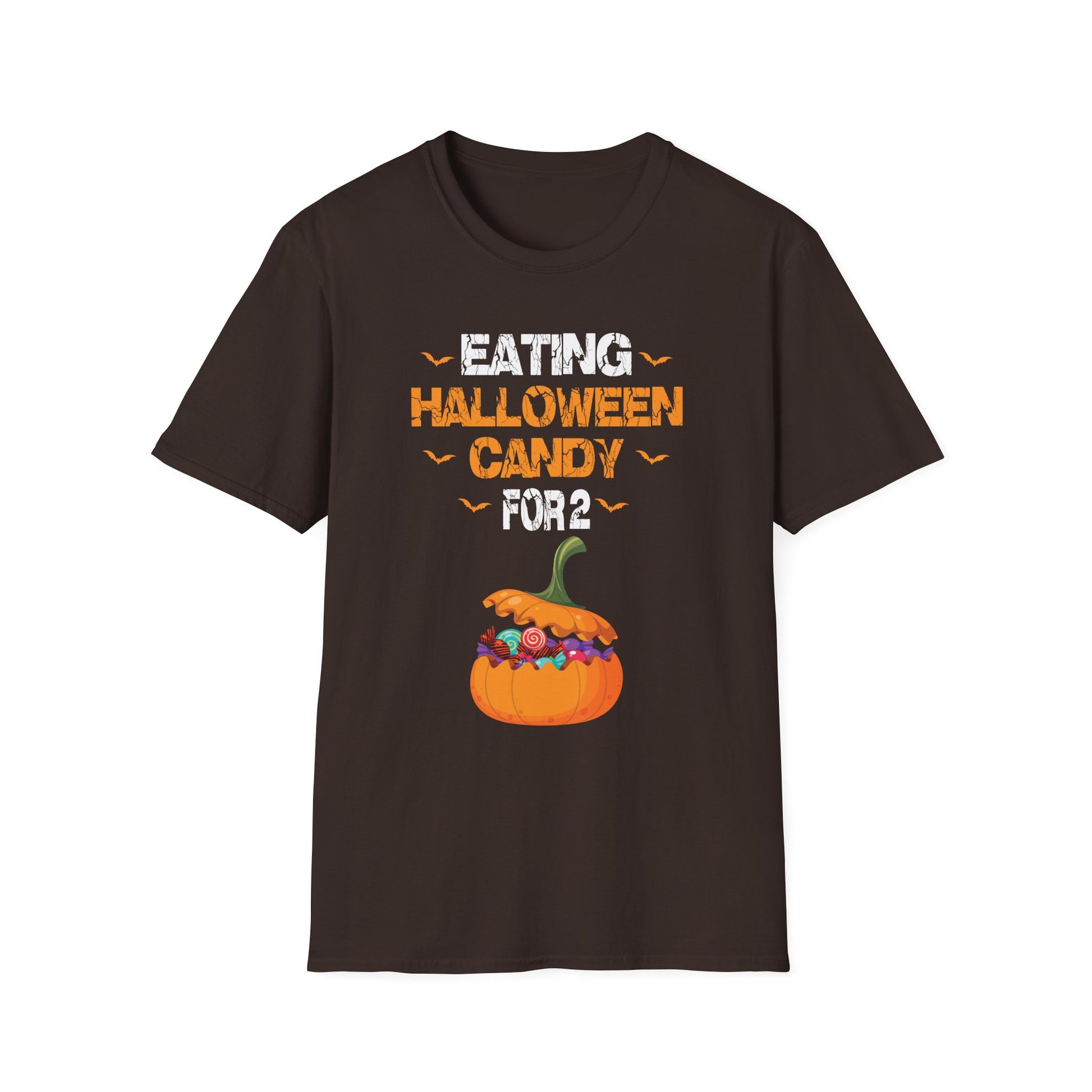 Halloween Candy Pumpkin T-Shirt — 'Eating Halloween Candy for 2' Maternity Tee