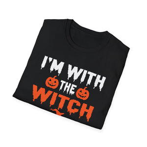 I'm With The Witch T-Shirt — Halloween Witch Arrow Graphic Tee
