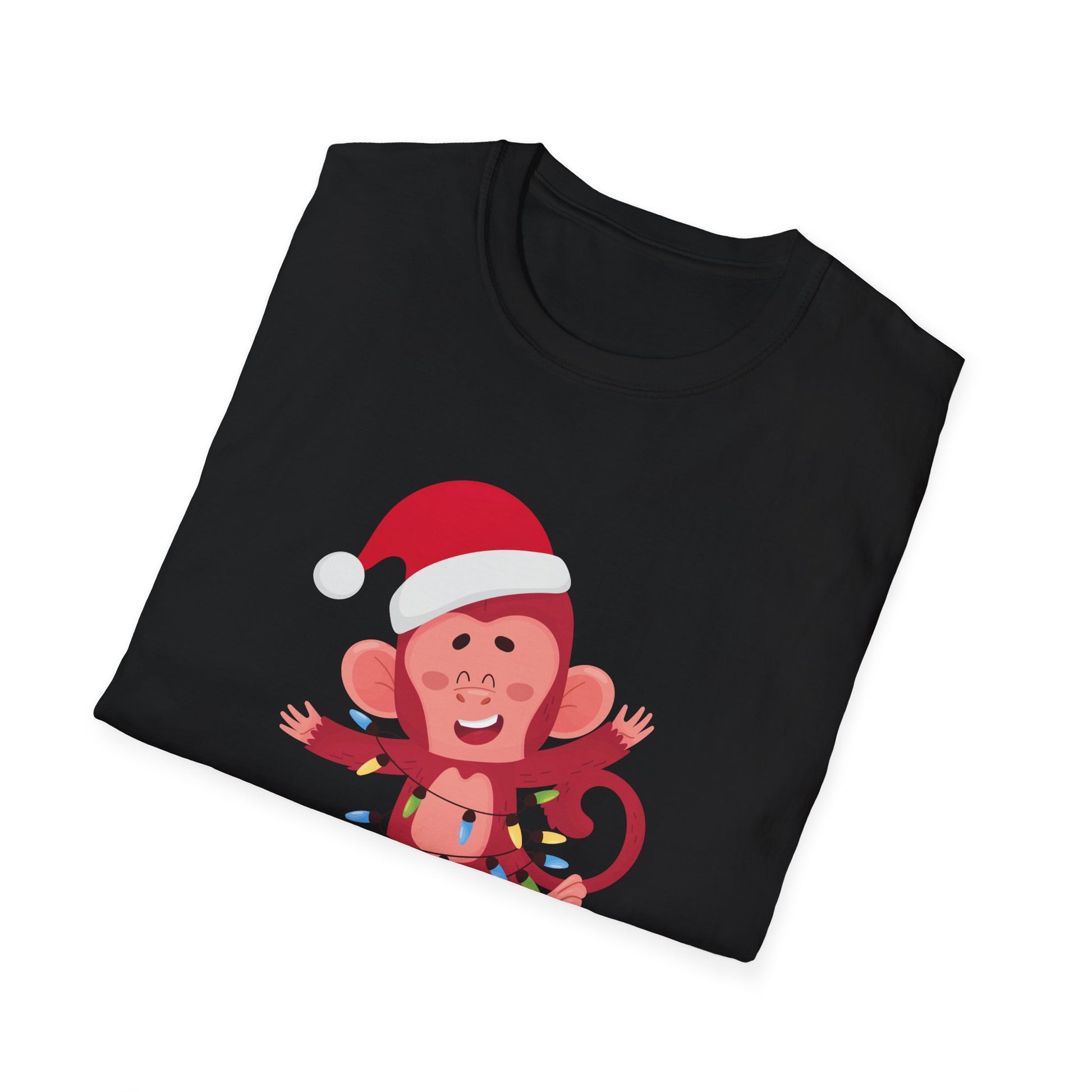 Christmas Sock Monkey T-Shirt — Cute Santa Monkey Holiday Tee