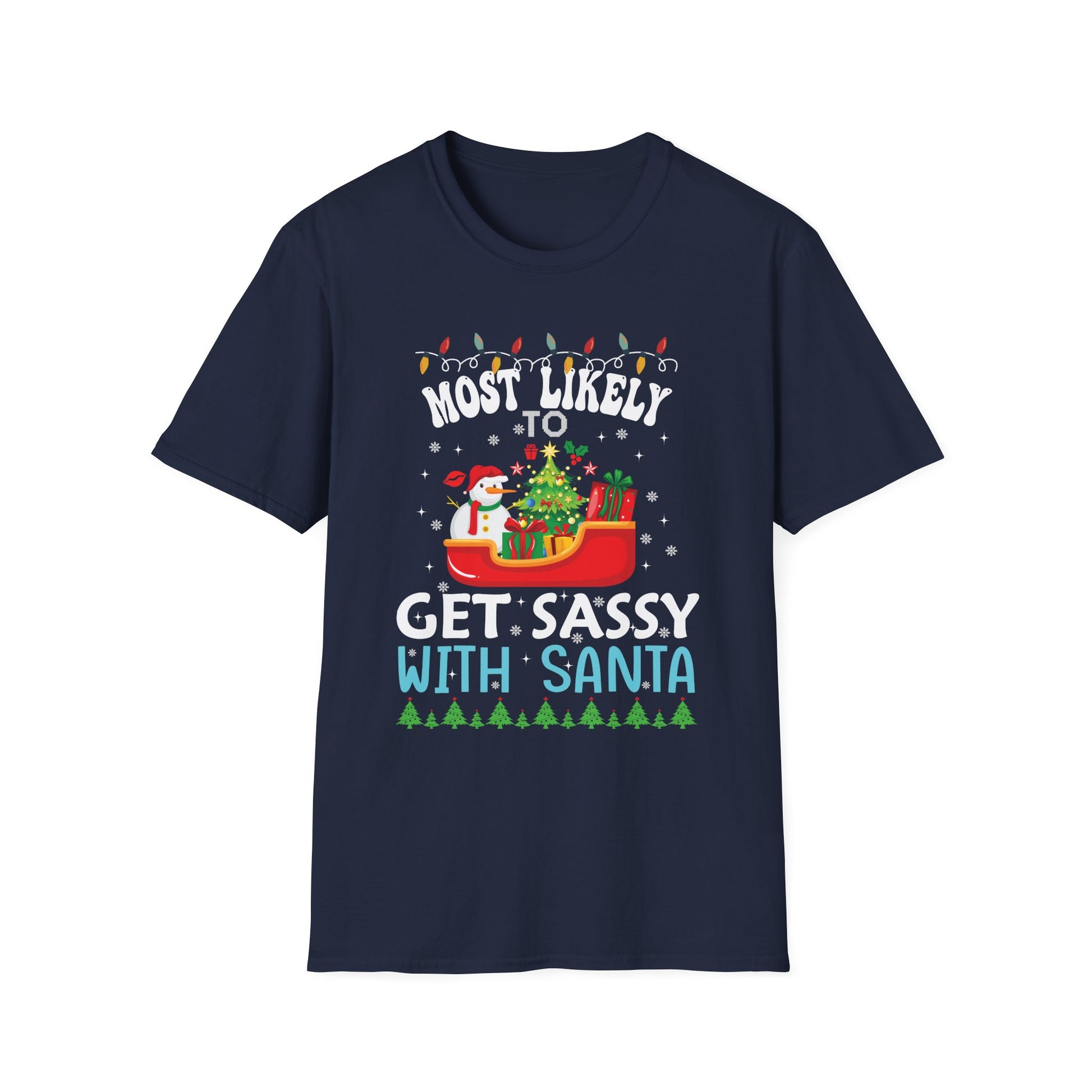 Most Likely To Nap On Christmas Family Christmas Pajamas Unisex Softstyle T-Shirt