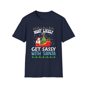 Most Likely To Nap On Christmas Family Christmas Pajamas Unisex Softstyle T-Shirt