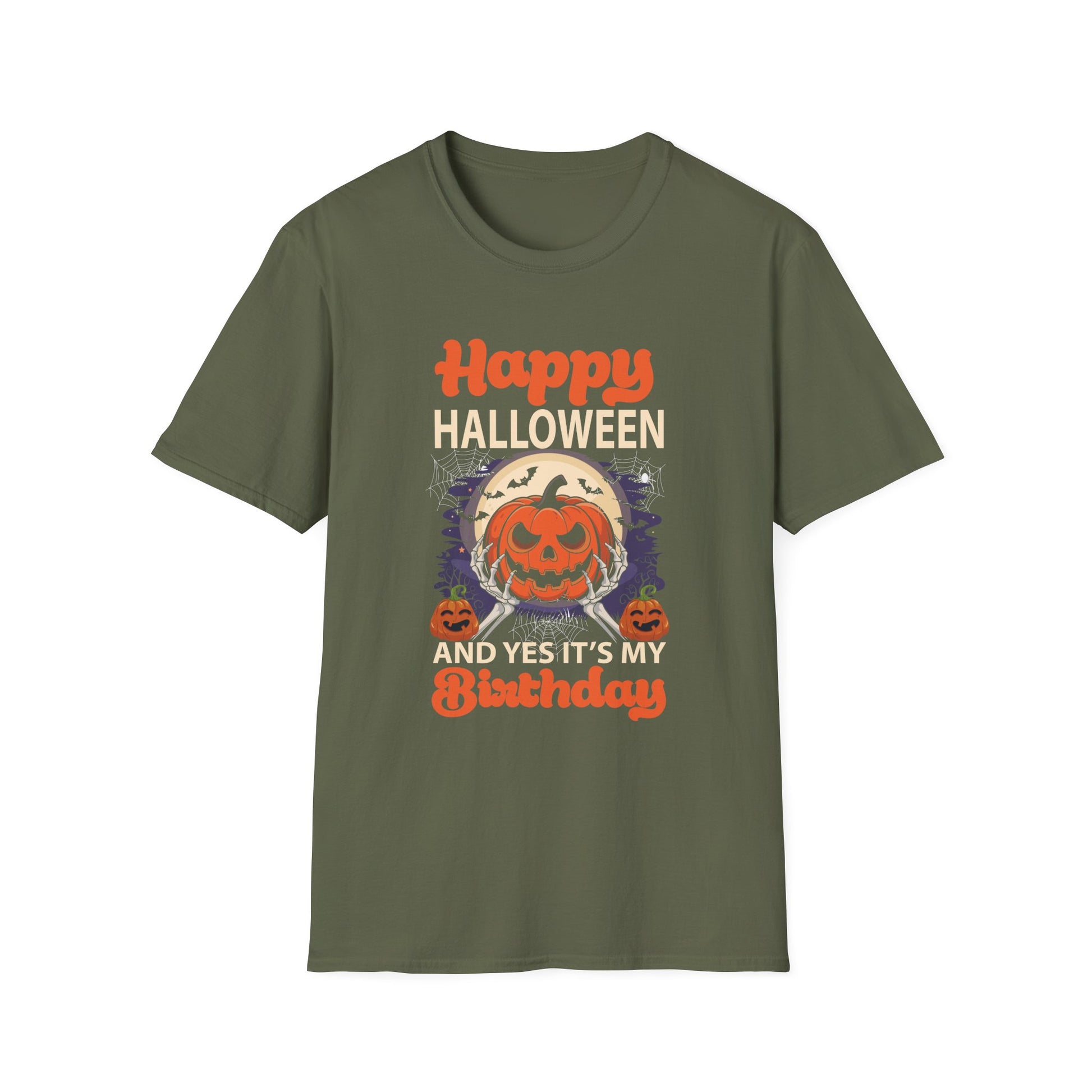 Halloween Birthday T-Shirt — "Happy Halloween and Yes It's My Birthday" Pumpkin Tee
