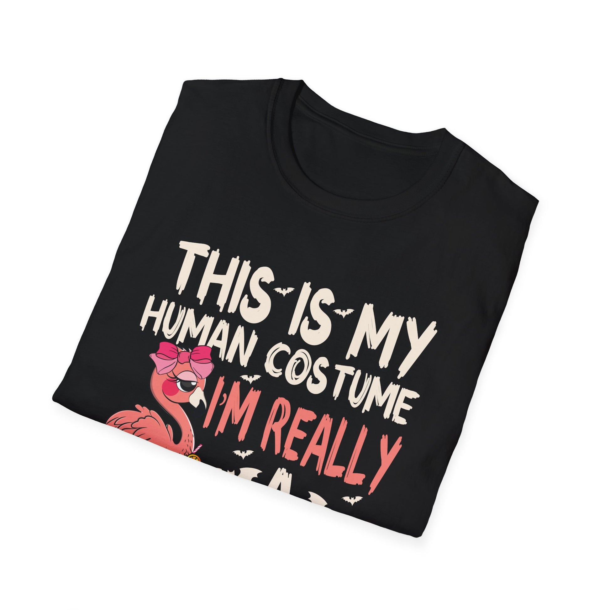 Flamingo Costume T-Shirt — "This Is My Human Costume, I’m Really A Flamingo"
