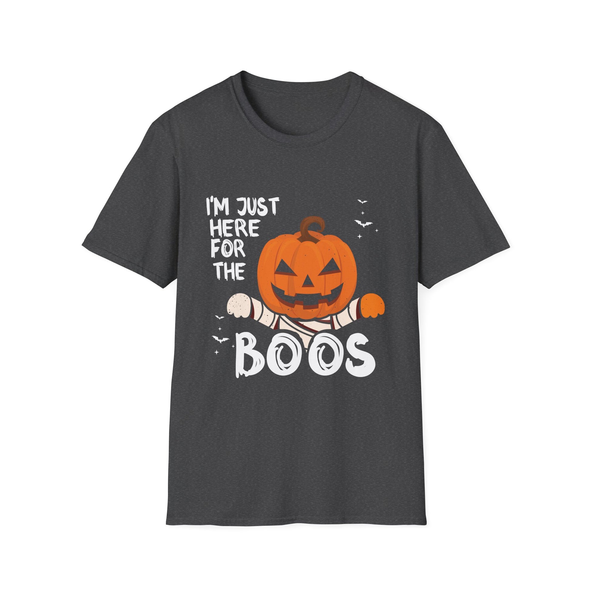 I'm Just Here for the Boos Halloween T-Shirt — Pumpkin Jack-O'-Lantern Boo Tee