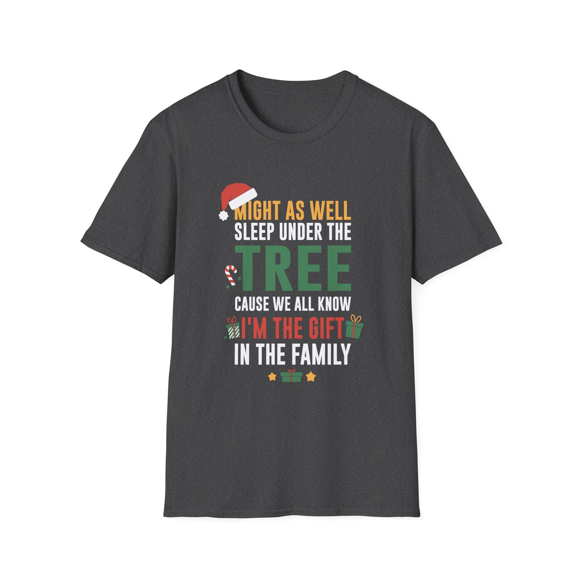Funny Christmas Decor Firefighter Truck Christmas Tree  Unisex Softstyle T-Shirt