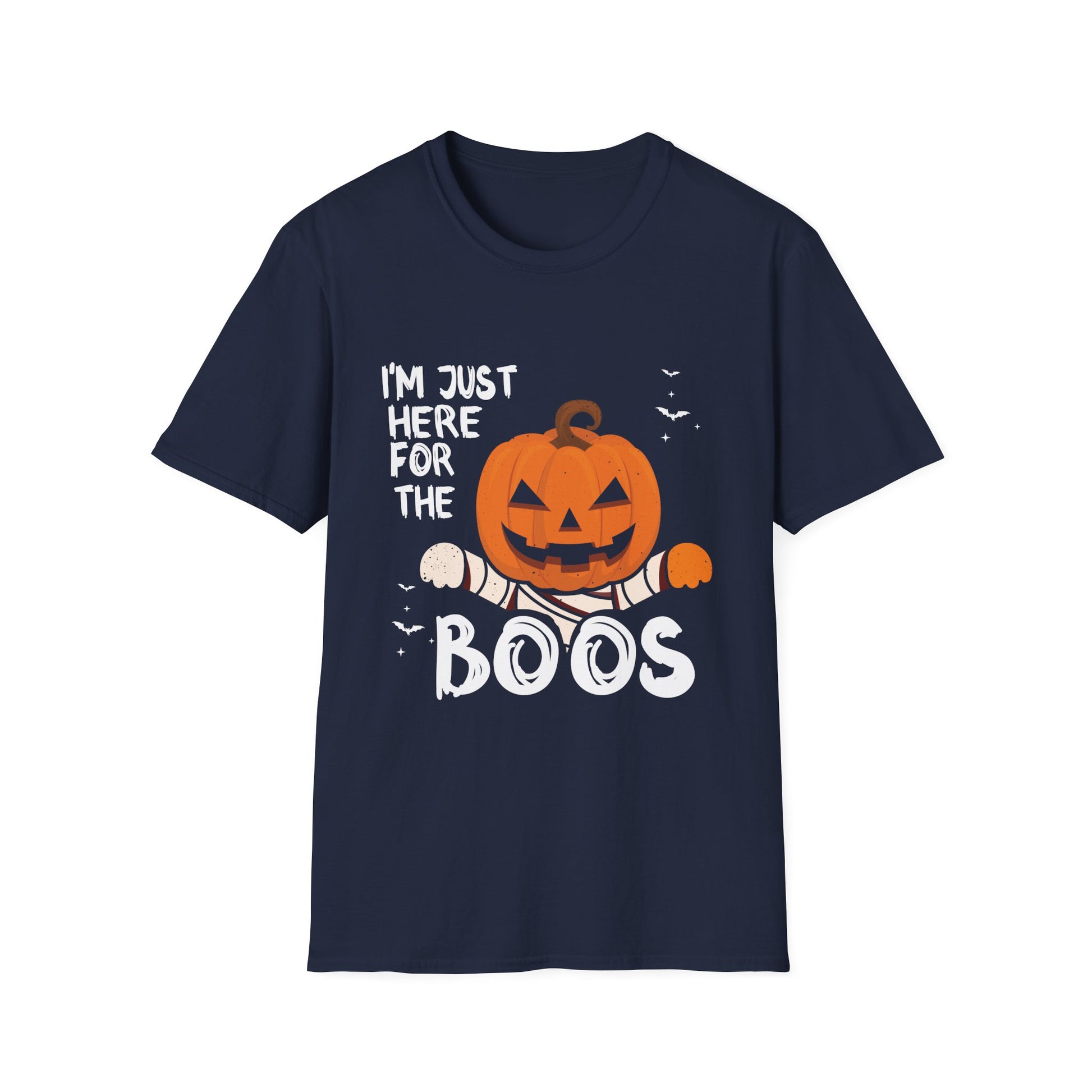 I'm Just Here for the Boos Halloween T-Shirt — Pumpkin Jack-O'-Lantern Boo Tee