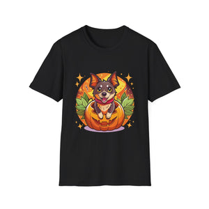 Cute Dog in Pumpkin T-Shirt - Unisex Halloween Tee  Unisex T-Shirt