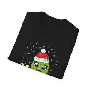 Christmas Turtle T‑Shirt — Cute Santa Hat Turtle with Gifts Holiday Tee