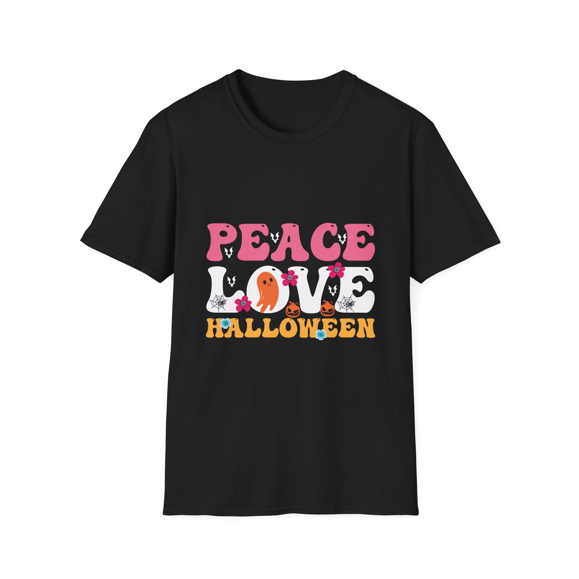 Peace Love Halloween Groovy Halloween Women Girls Kids TeeUnisex Softstyle T-Shirt