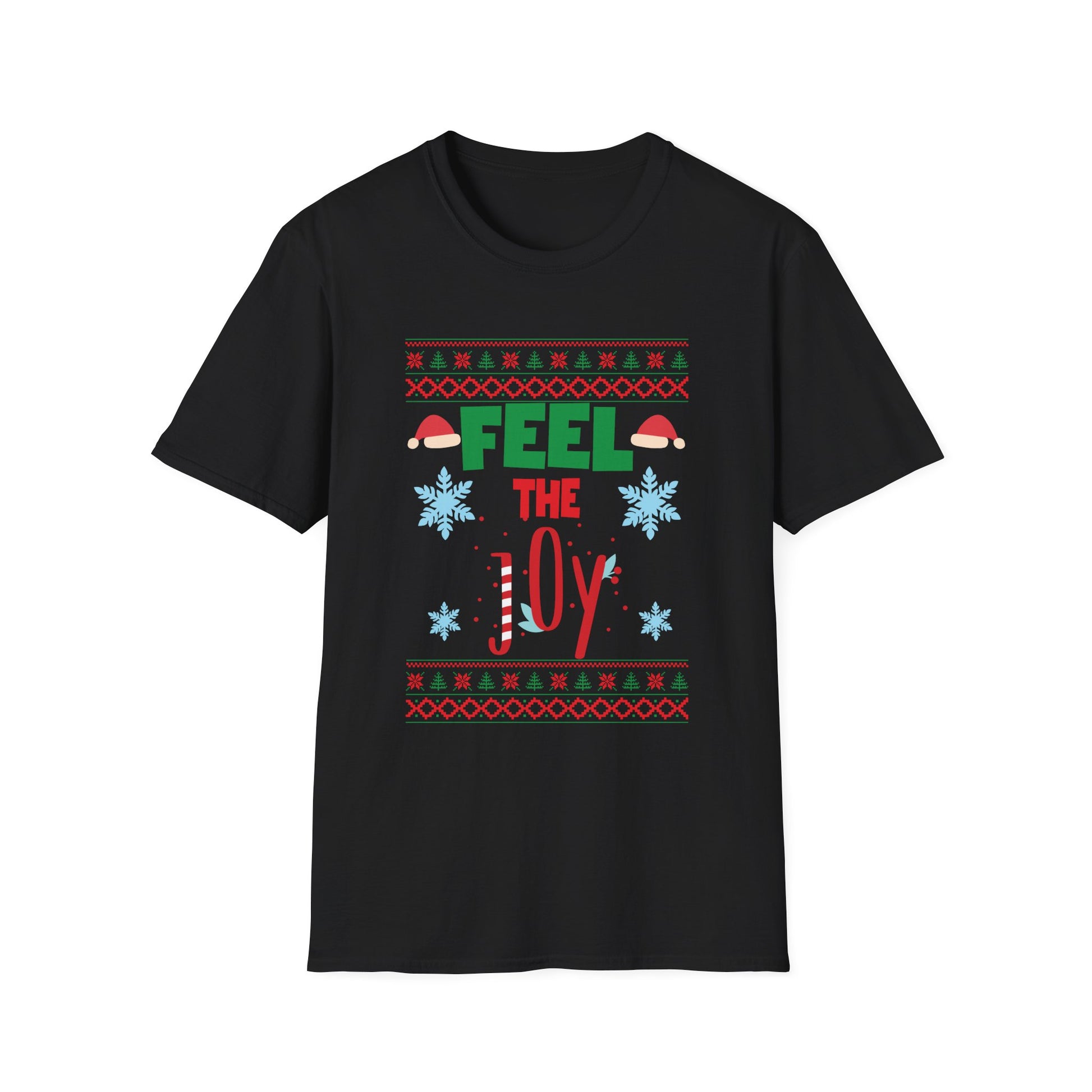Feel the Joy Christmas T-Shirt — Holiday Ugly Sweater Style Tee
