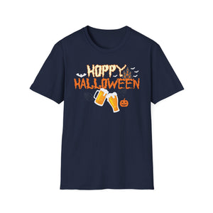 Hoppy Halloween T-Shirt — Beer Cheers Pumpkin Graphic Tee for Halloween Party