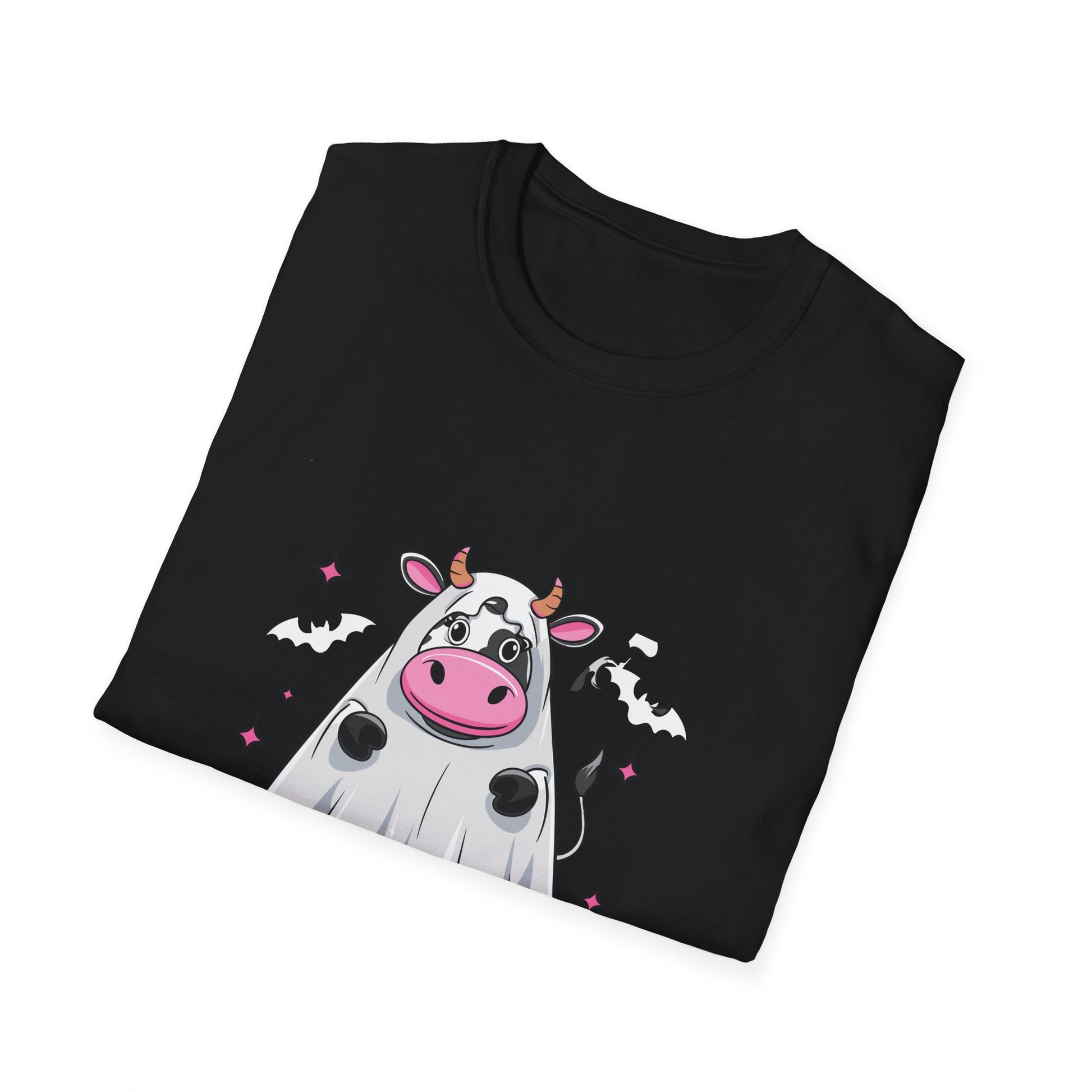 Cow Ghost Halloween T-Shirt — "Moo... I Mean Boo!" Cute Spooky Tee