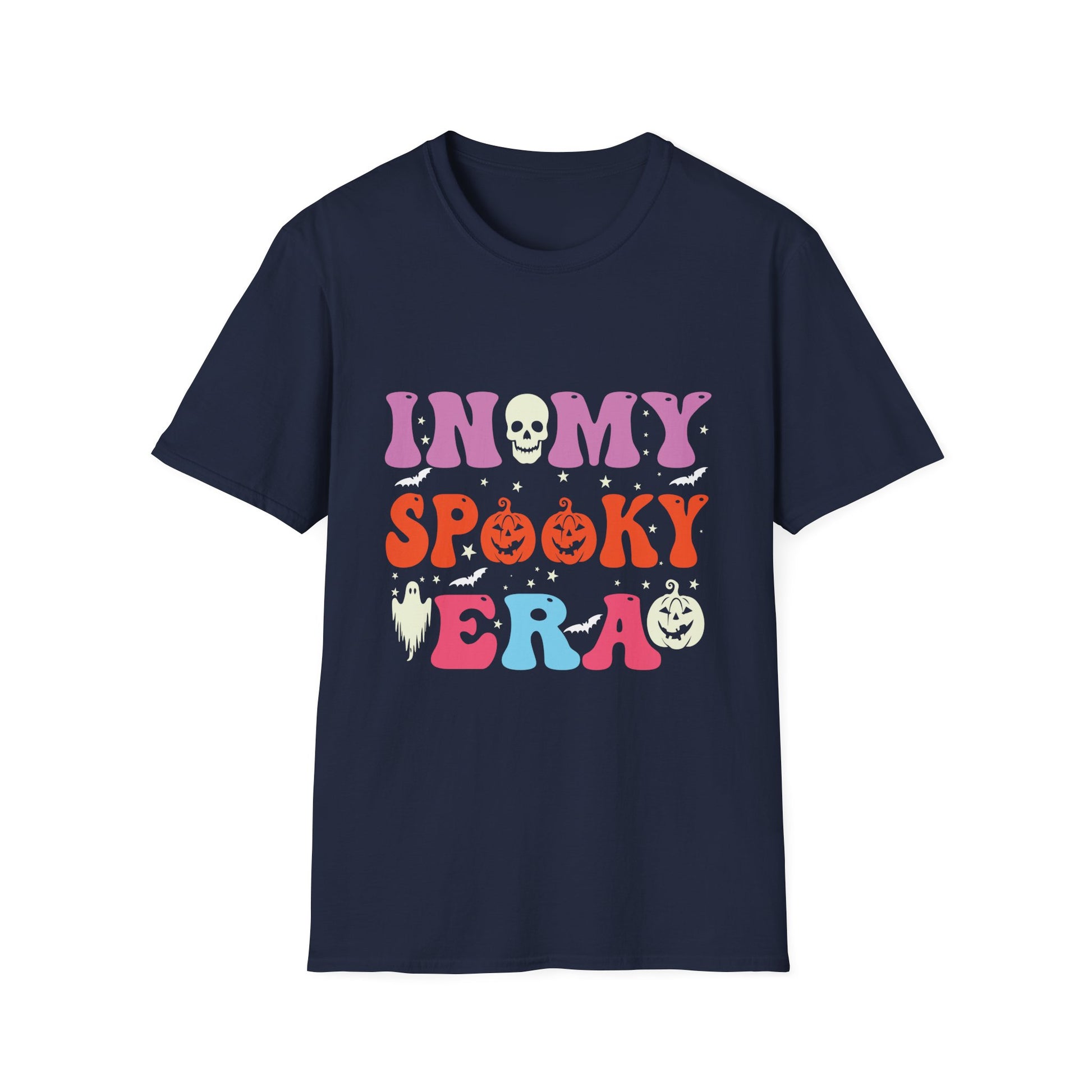 Halloween In My Spooky Era Halloween Ghost Groovy Halloween T-Shirt Unisex Softstyle T-Shirt