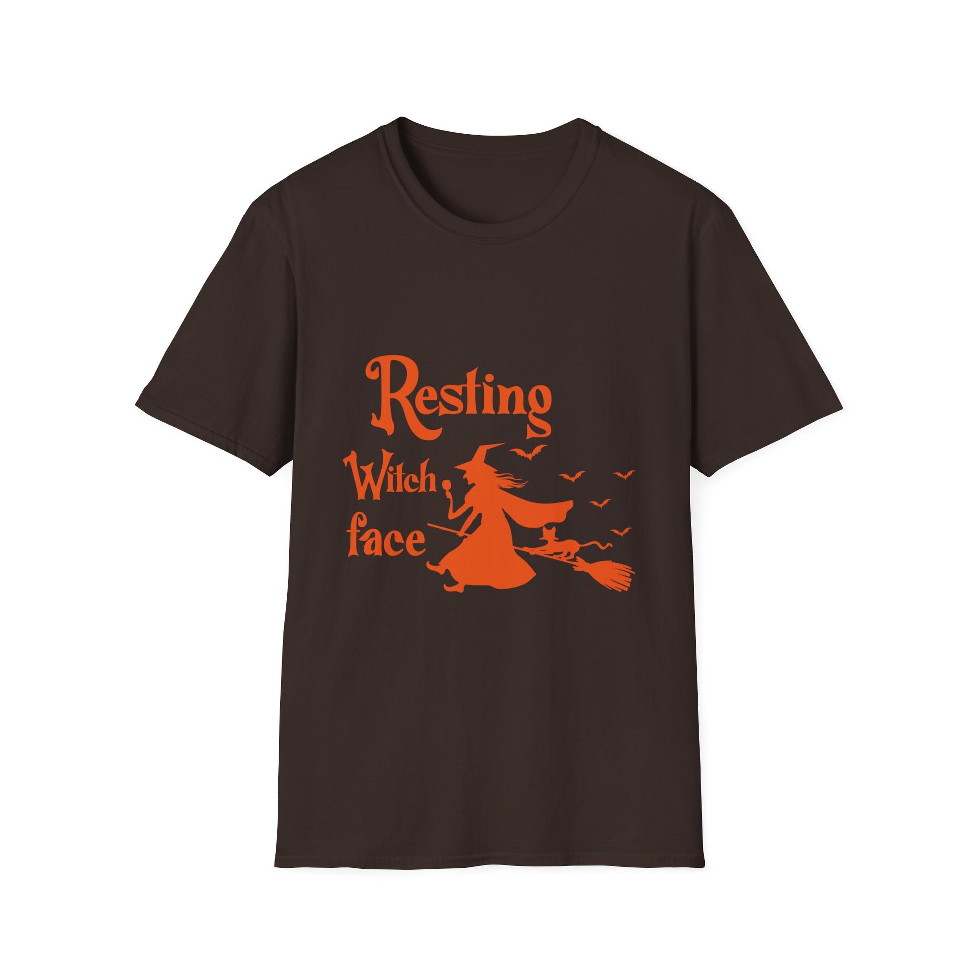 Witch Face Halloween T-Shirt — "Resting Witch Face" Orange Graphic