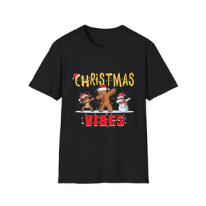 Christmas Vibes T-Shirt — Dabbing Gingerbread & Snowman Holiday Tee