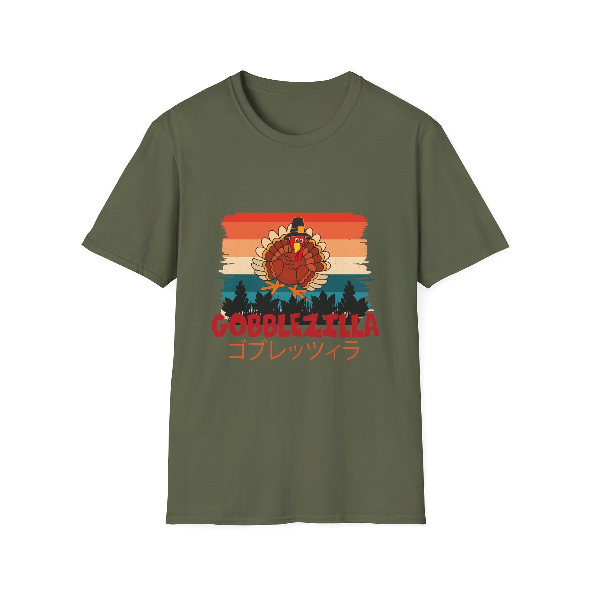 Gobblezilla Turkey T-Shirt – Retro Thanksgiving Graphic Tee