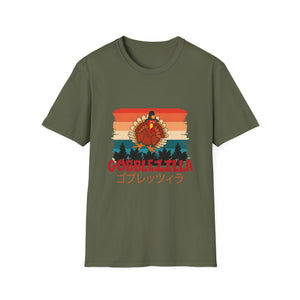 Gobblezilla Turkey T-Shirt – Retro Thanksgiving Graphic Tee
