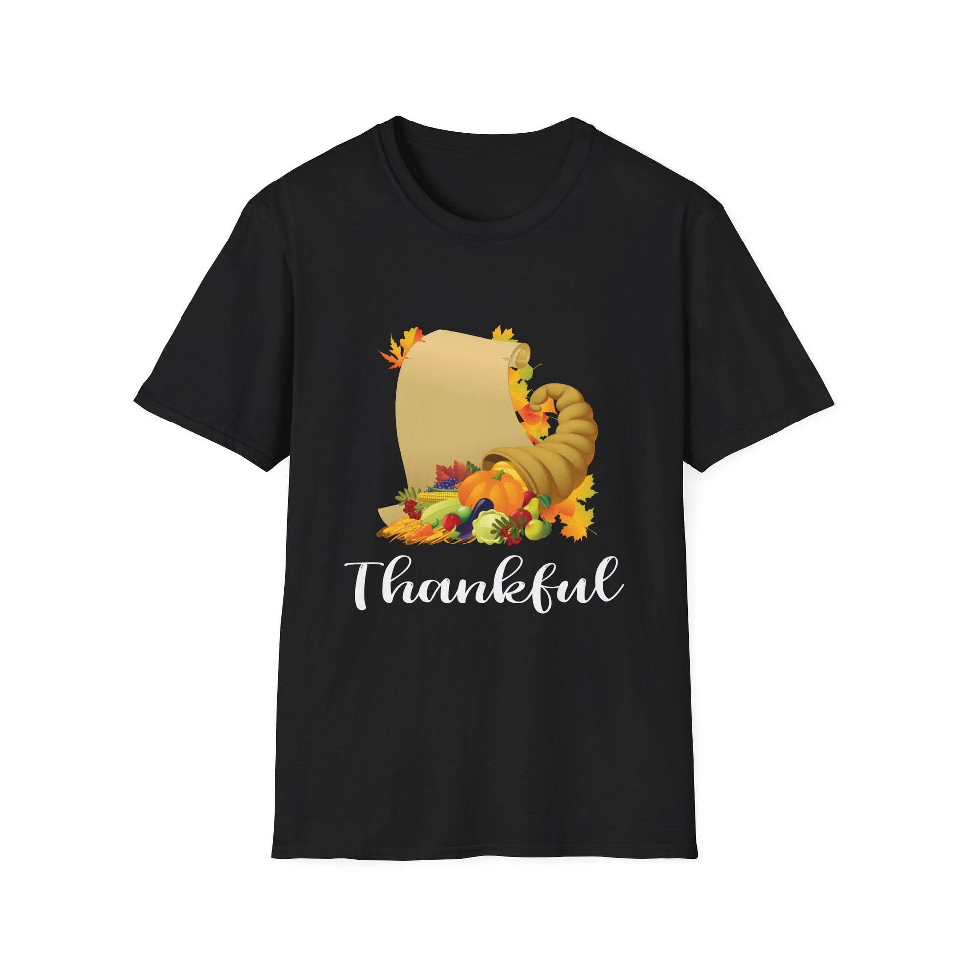 Thankful Cornucopia T-Shirt — Fall Thanksgiving Harvest Tee  Unisex T-Shirt