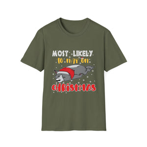 Most Likely To Nap On Christmas Funny Family Christmas Unisex Softstyle T-Shirt