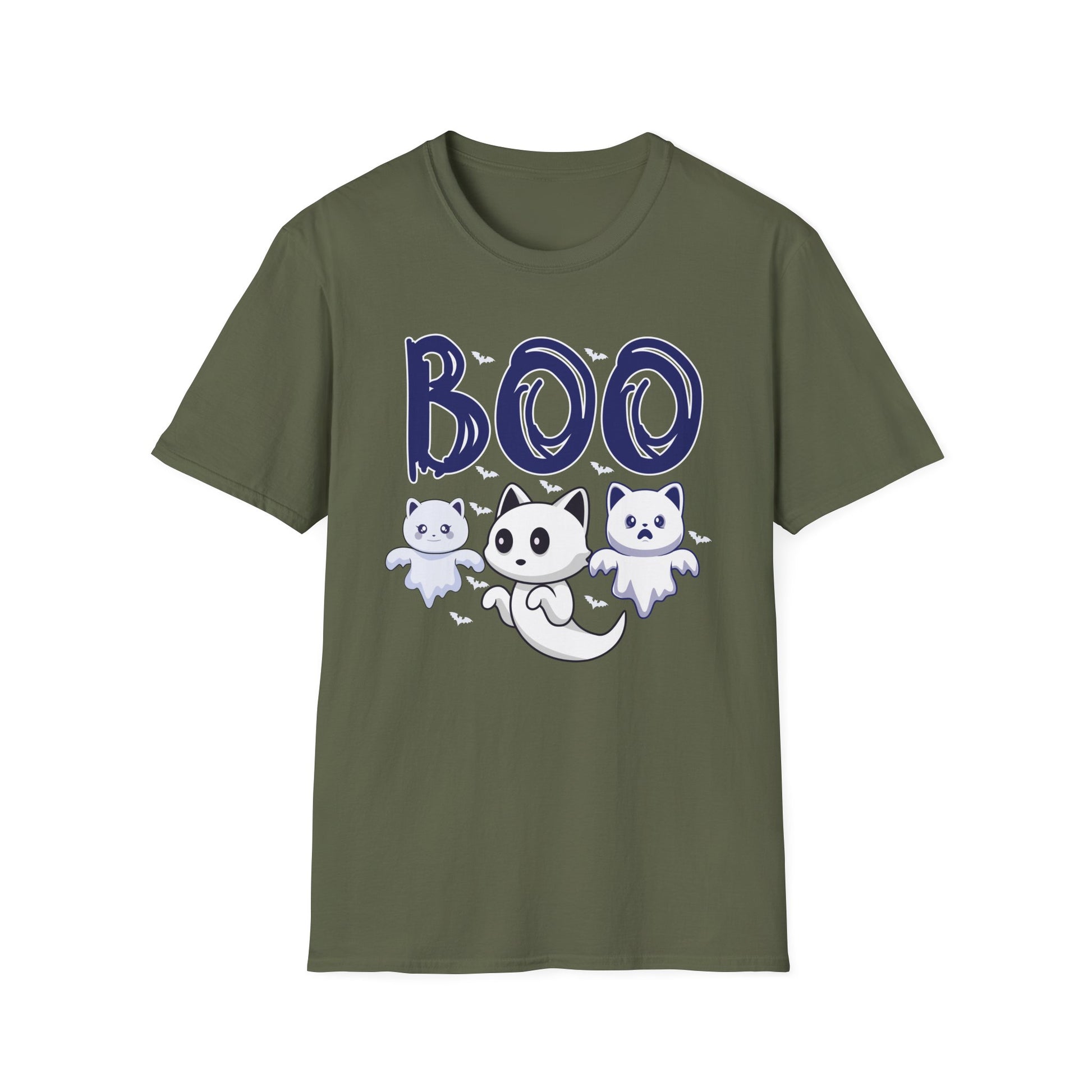 Boo Ghost Cats T-Shirt — Cute Halloween Kittens Graphic Tee