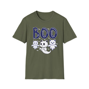 Boo Ghost Cats T-Shirt — Cute Halloween Kittens Graphic Tee