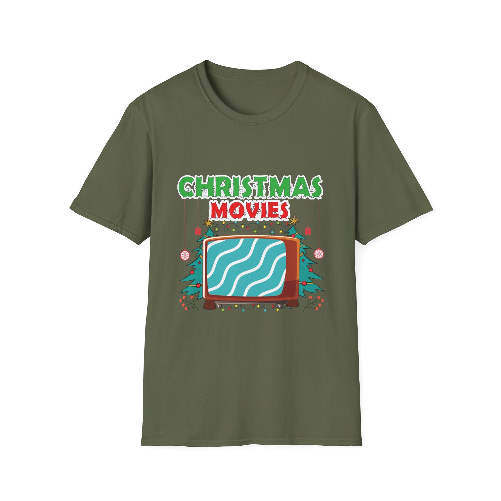 Christmas Movies T-Shirt — Retro TV Holiday Movie Night Tee