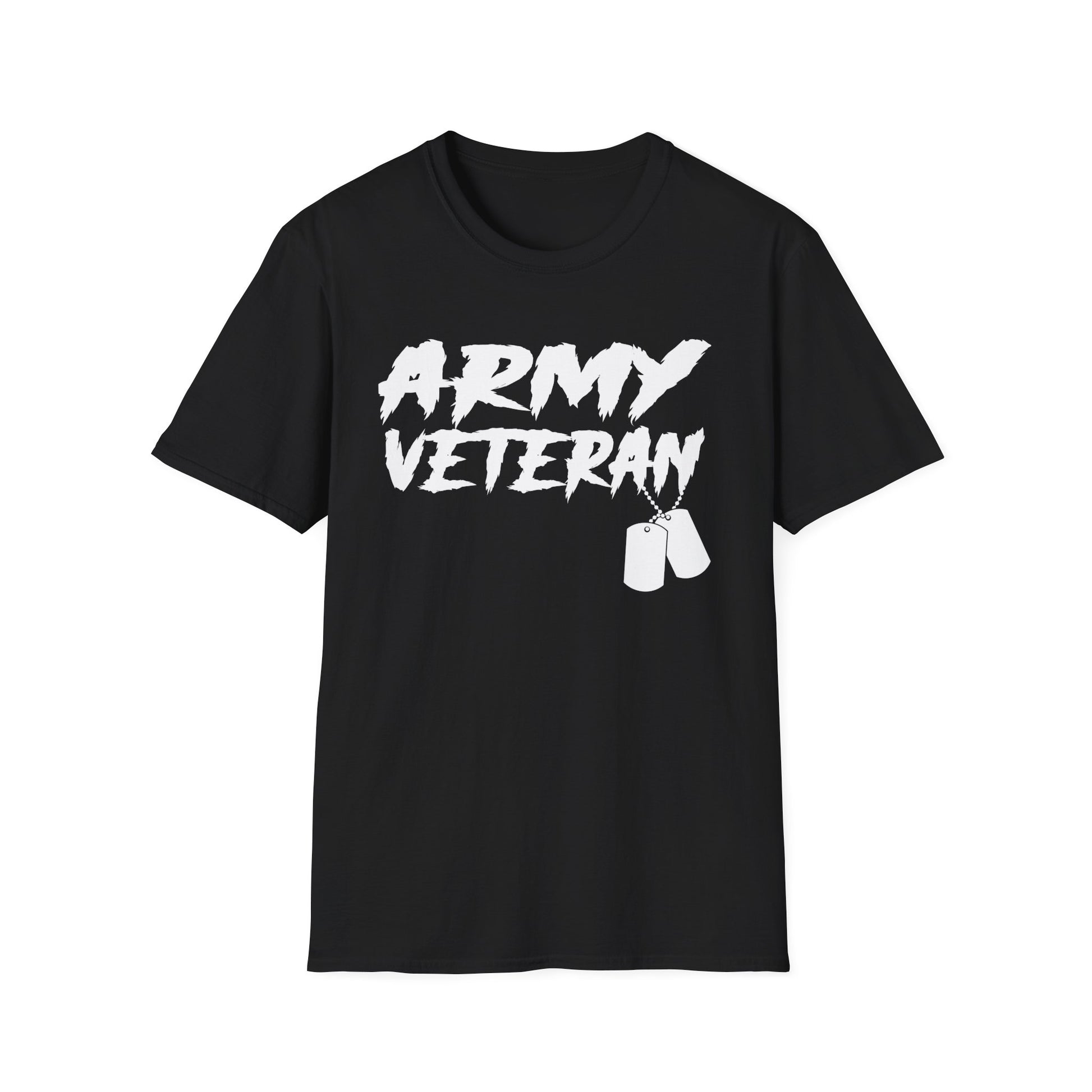 Army Veteran T-Shirt with Dog Tags – Patriotic Military Pride Tee