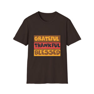 Grateful Thankful Blessed T-Shirt — Fall Thanksgiving Apparel