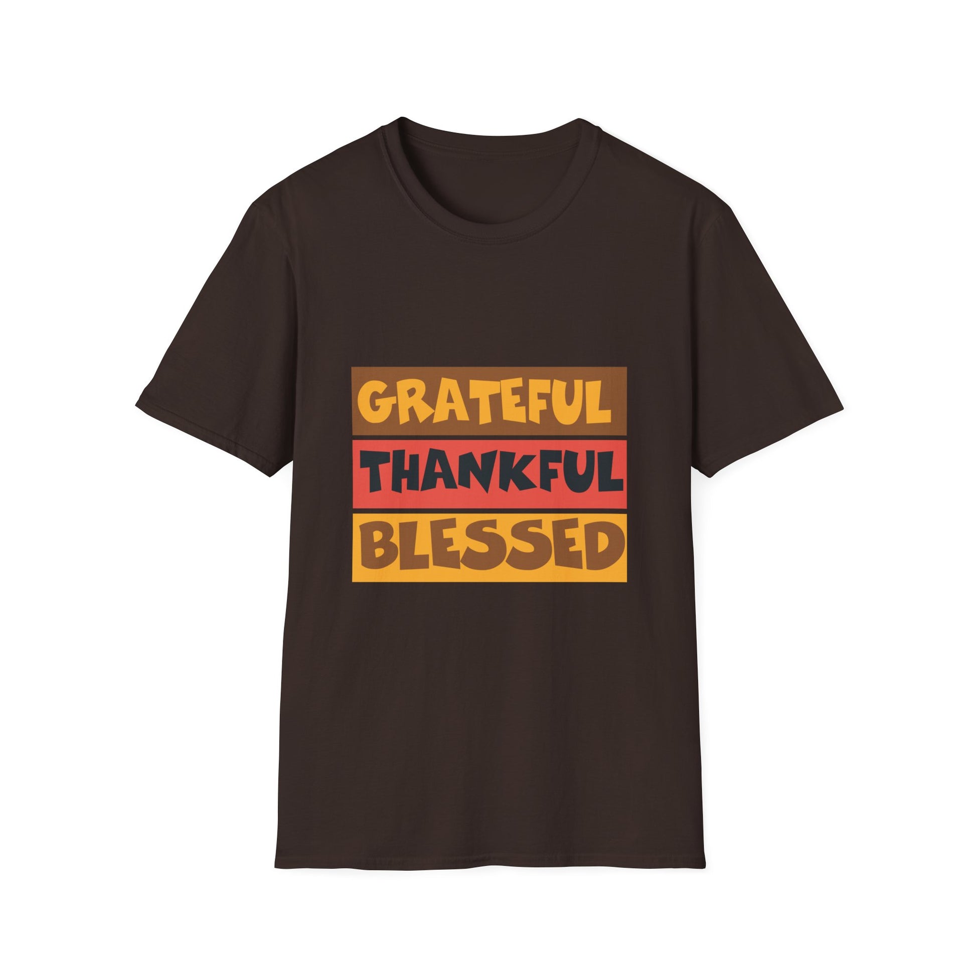 Grateful Thankful Blessed T-Shirt — Thanksgiving Fall Faith Graphic Tee