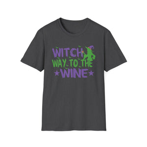 Witch Way To The Wine T-Shirt — Funny Halloween Wine Tee