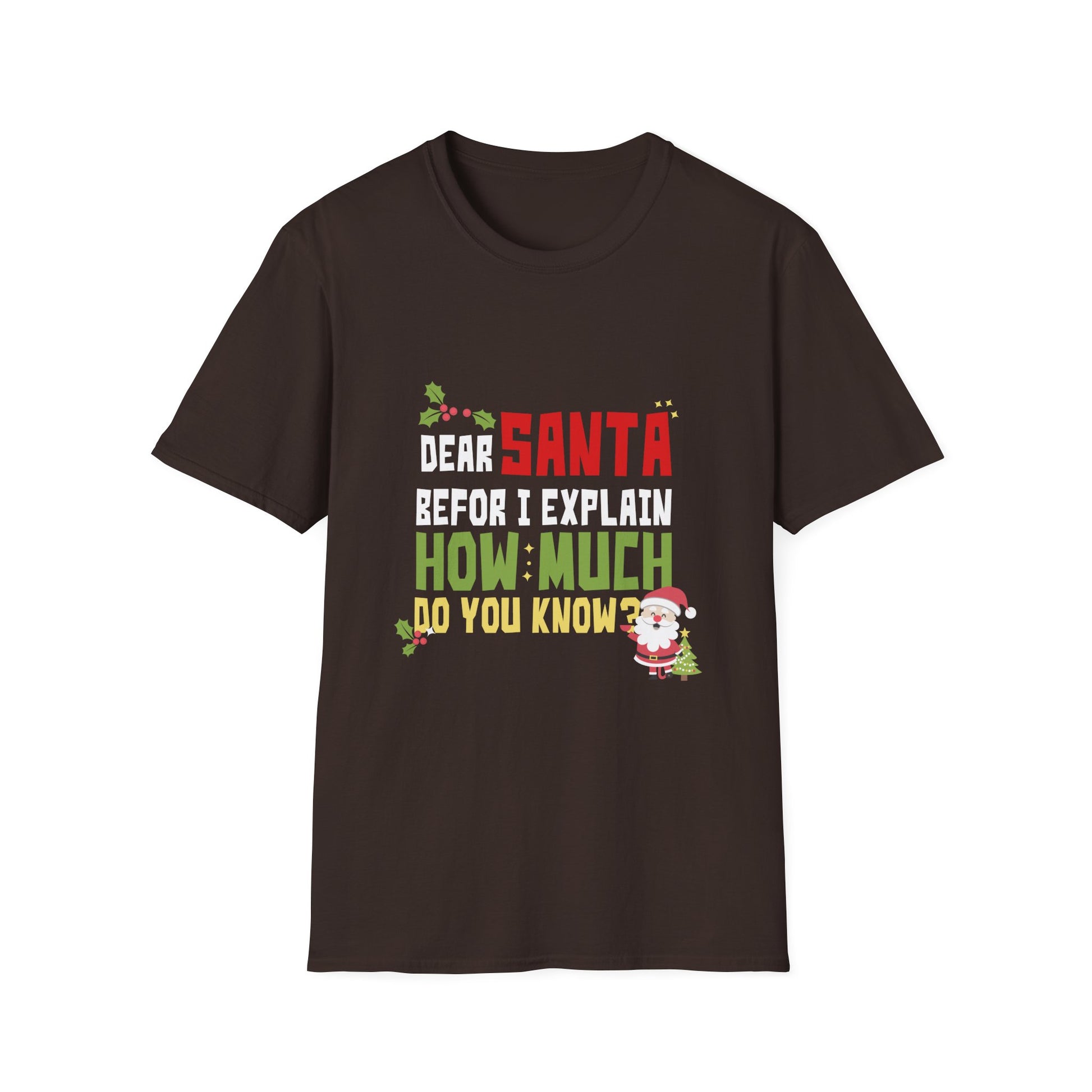 Funny Christmas Kids Adults Dear Santa I Can Explain Unisex Softstyle T-Shirt