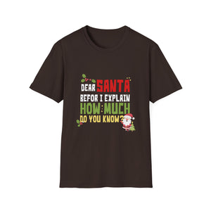 Funny Christmas Kids Adults Dear Santa I Can Explain Unisex Softstyle T-Shirt