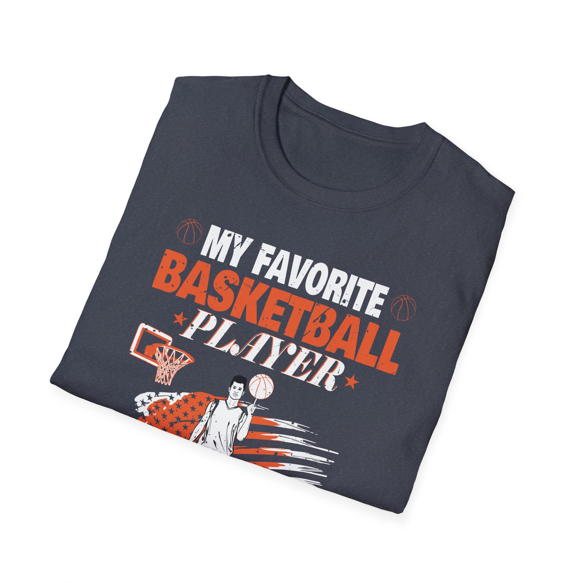 My Favorite Basketball Player Calls Me Grammy USA Flag Unisex T-Shirt