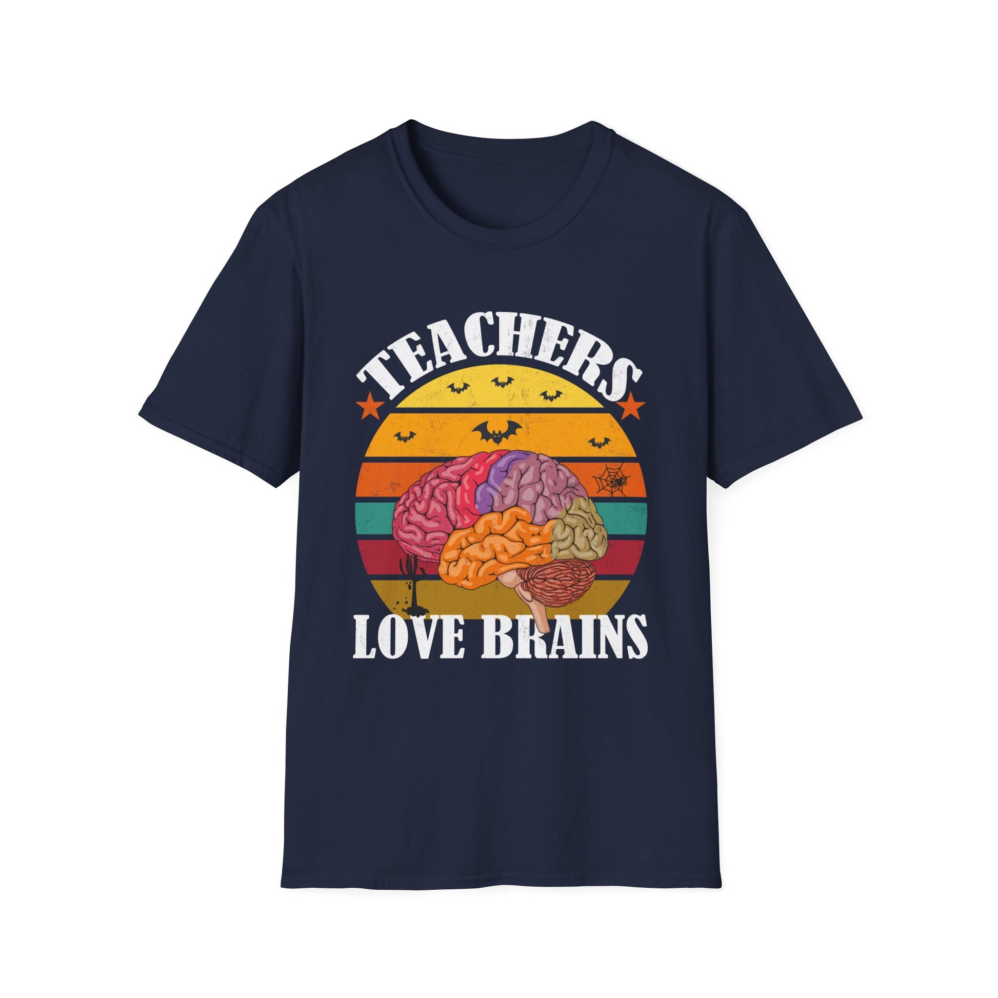 Teachers Love Brains T-Shirt — Vintage Retro Educator Tee for School & Teacher Appreciation