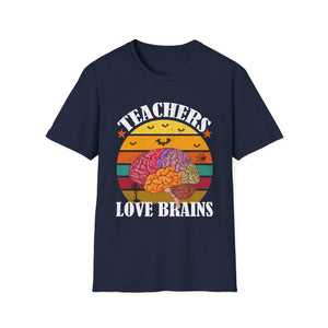 Teachers Love Brains T-Shirt — Vintage Retro Educator Tee for School & Teacher Appreciation