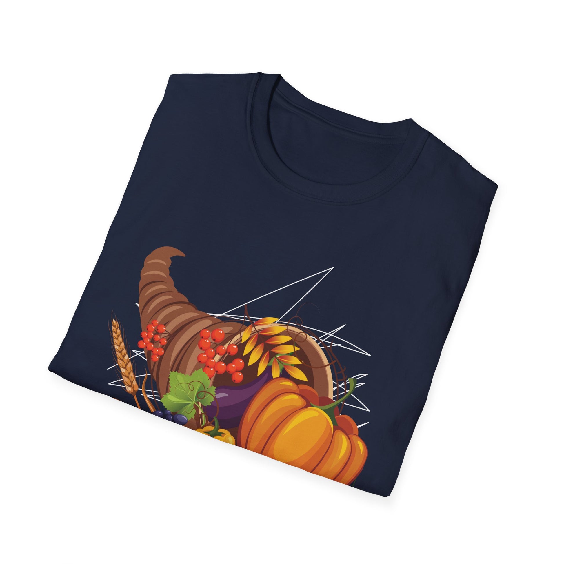 Thankful Cornucopia T-Shirt — Autumn Harvest Thanksgiving Tee  Unisex T-Shirt