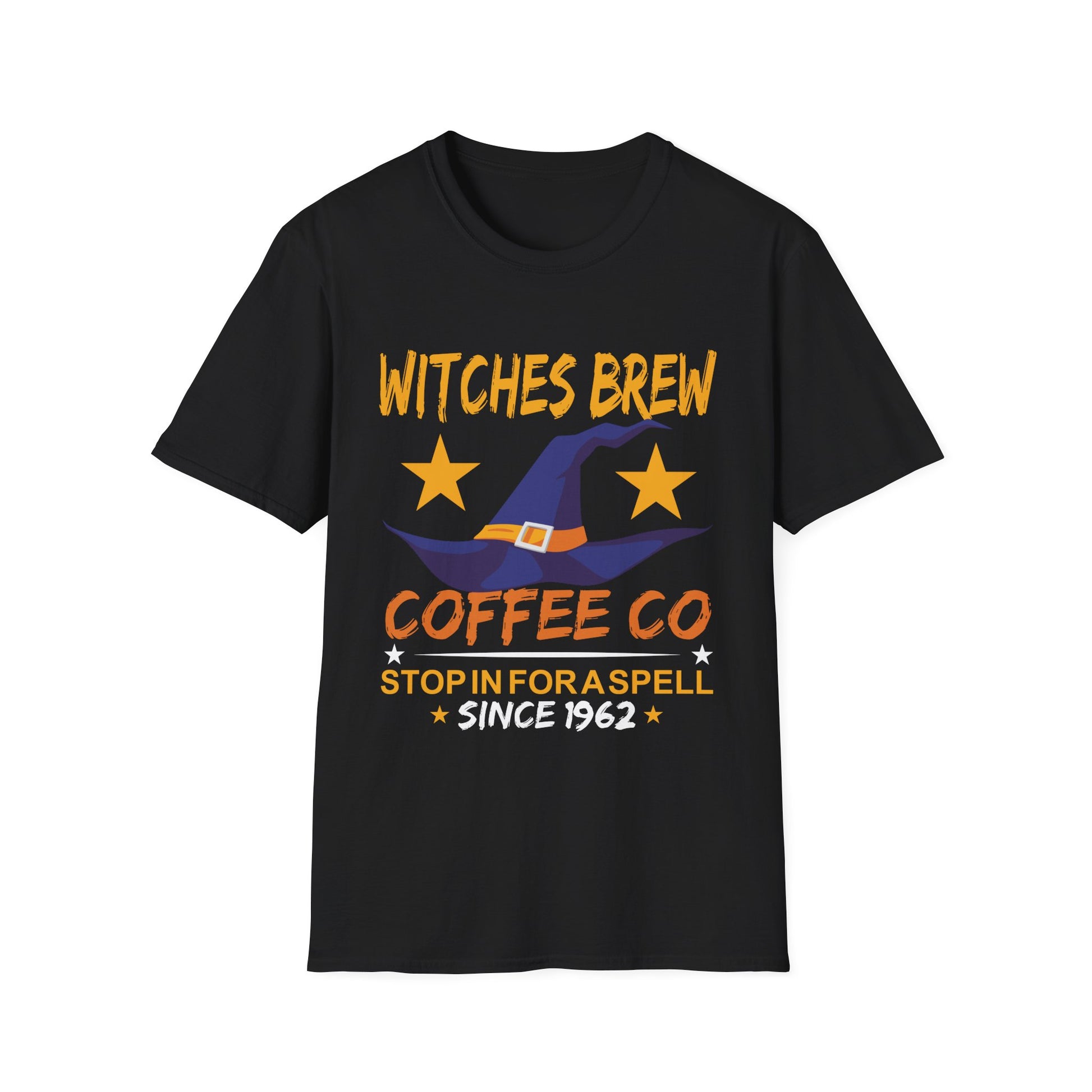 Witches Brew Coffee Co. T-Shirt – Halloween Witch Hat Graphic Tee
