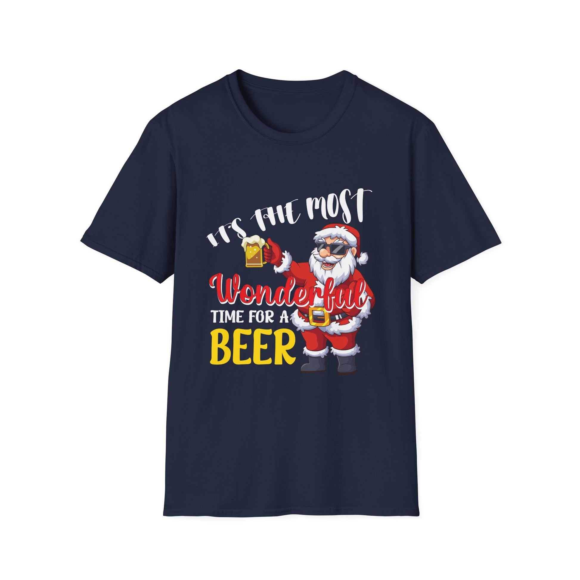Christmas Beer T-Shirt – "It's the Most Wonderful Time for a Beer" Santa Tee