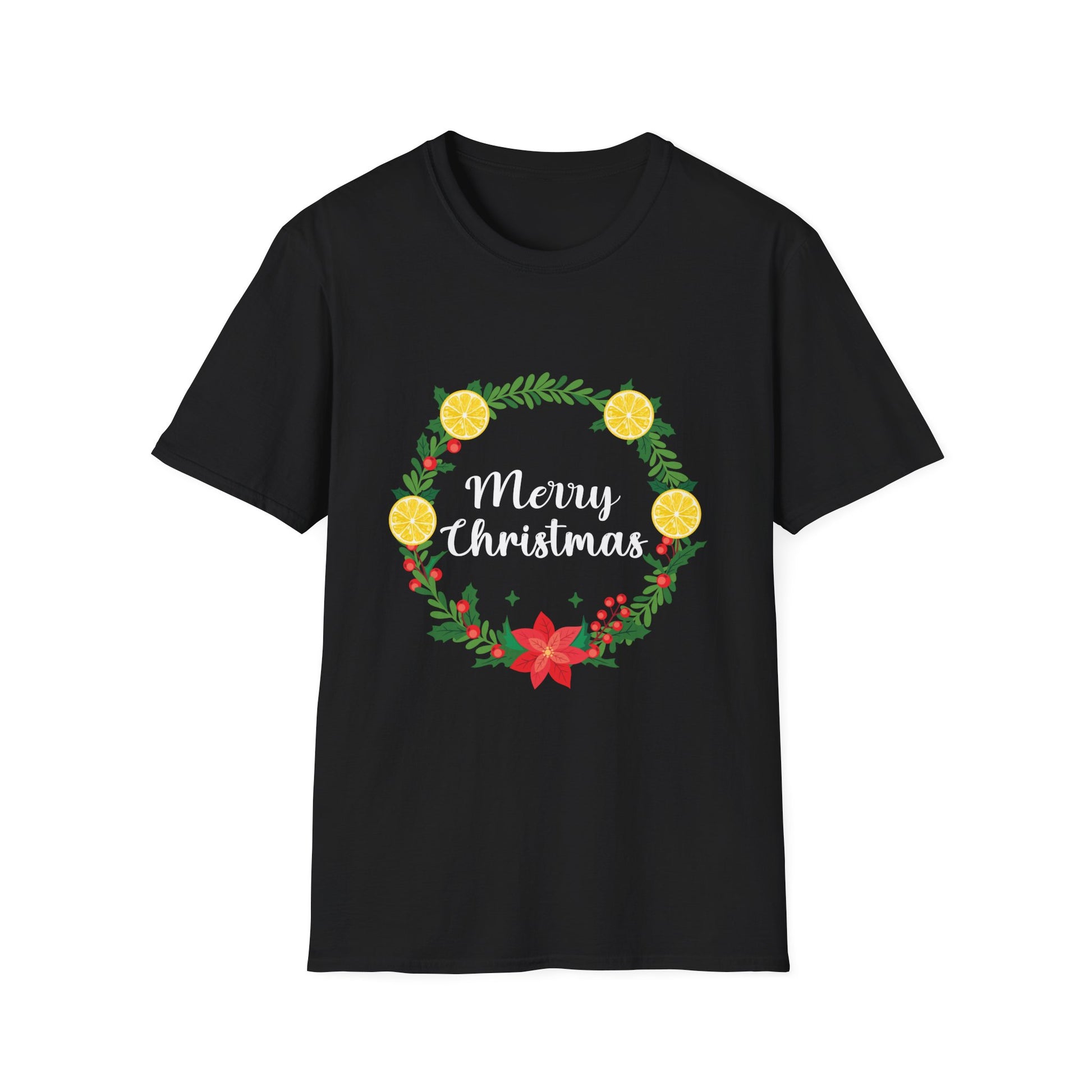 Christmas Wreath T-Shirt — "Merry Christmas" Holiday Tee