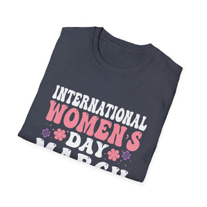 National Women's History Month 2025 Embrace Equity Groovy Unisex T-Shirt