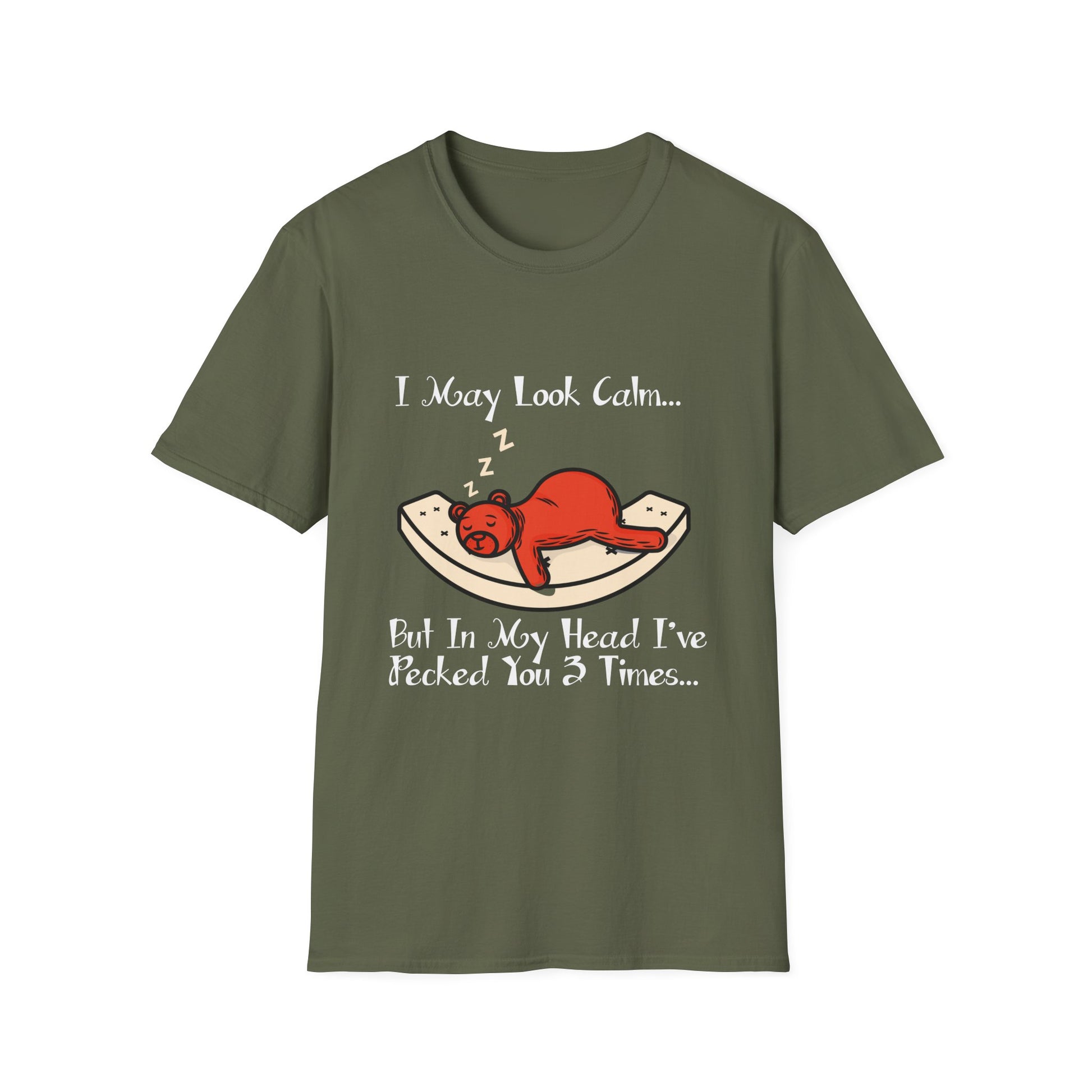 Sloth Sleep Tee - "I May Look Calm... But In My Head I've Pokéd You 3 Times" Funny Animal Graphic T-Shirt