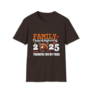 Thankful for My Tribe 2025 Thanksgiving T-Shirt — Family Gathering Tee