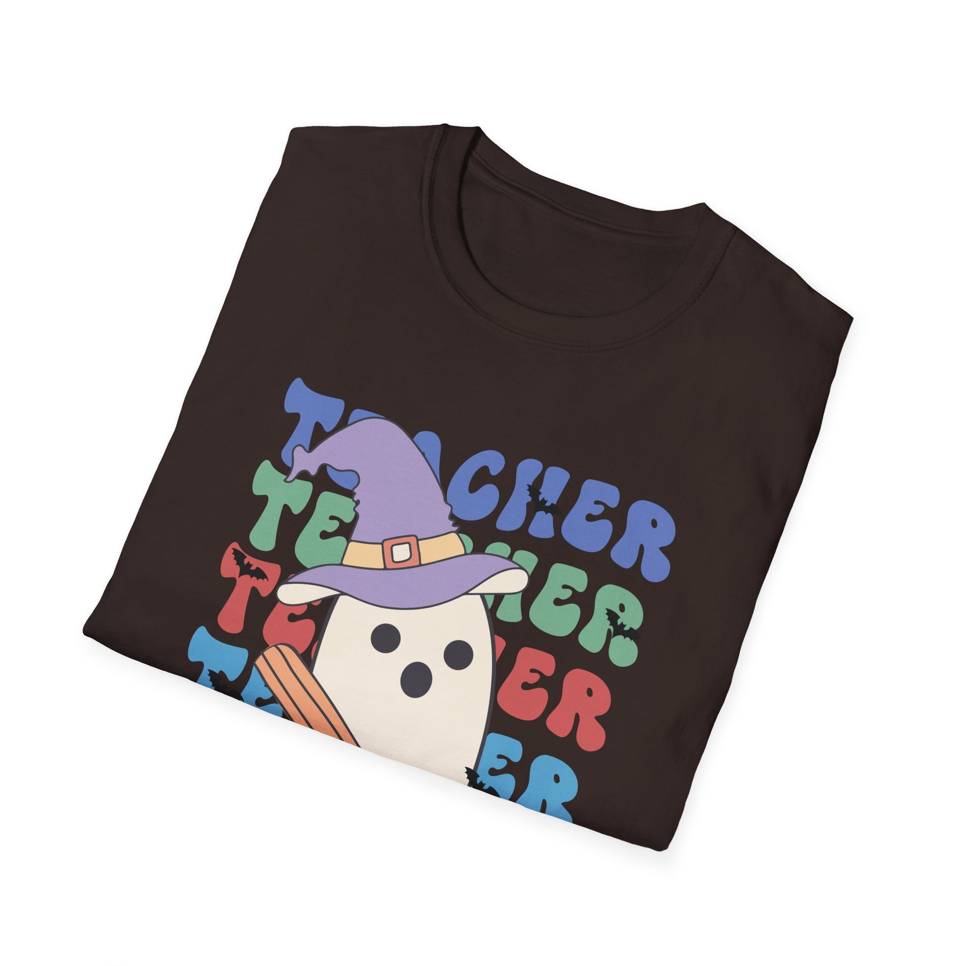 Teacher Ghost T-Shirt — Cute Witch Hat Teacher Design