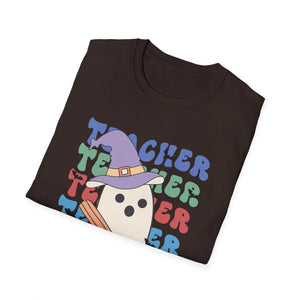 Teacher Ghost T-Shirt — Cute Witch Hat Teacher Design