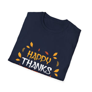 Thanksgiving T-Shirt — Happy Thanksgiving Fall Leaves Holiday Tee