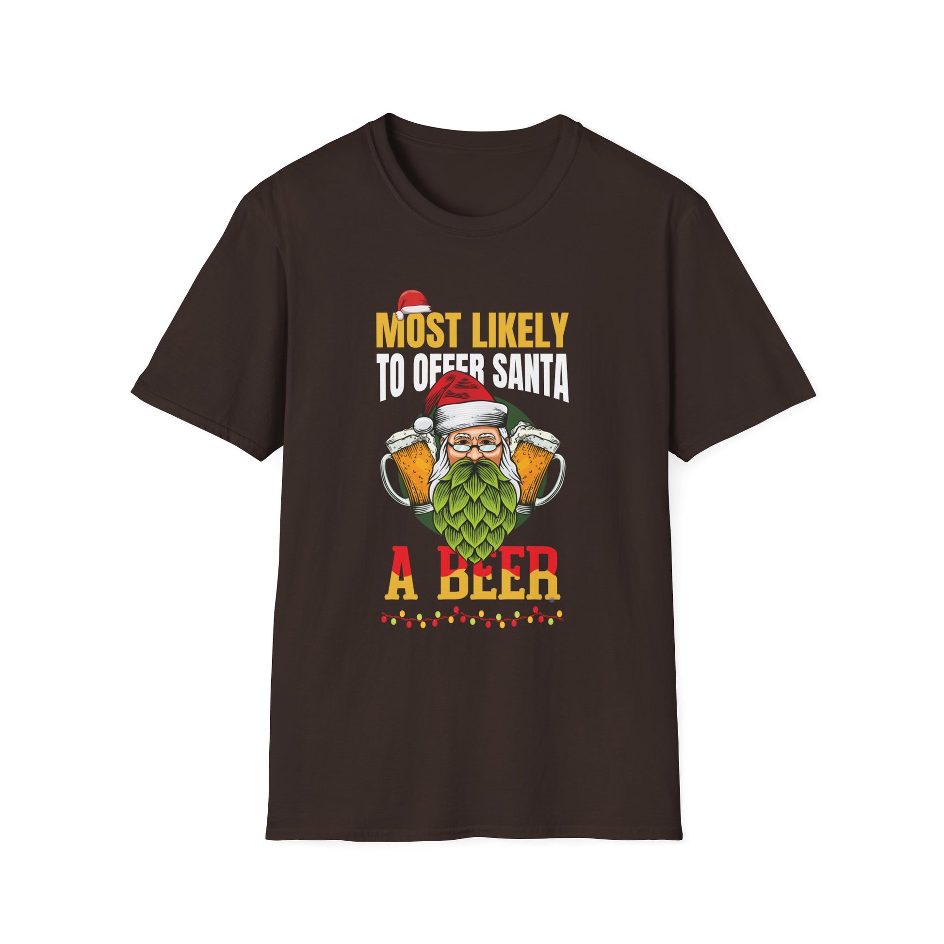 Most Likely To Offer Santa A Beer Funny Drinking Christmas T-Shirt