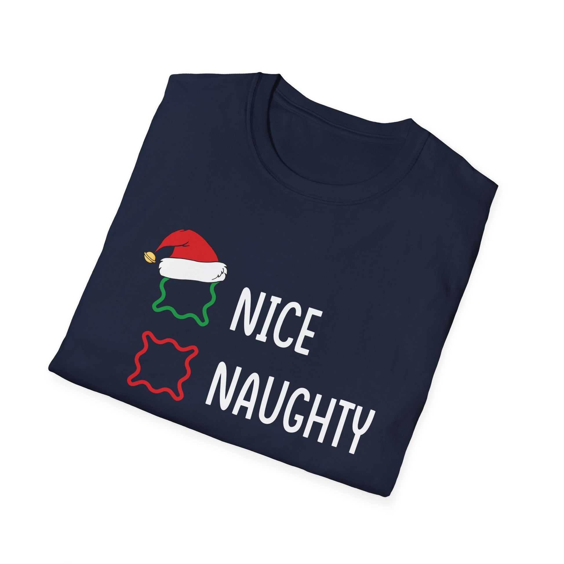 Nice Naughty I Swear I Tried Christmas List Xmas Santa Claus Unisex Softstyle T-Shirt