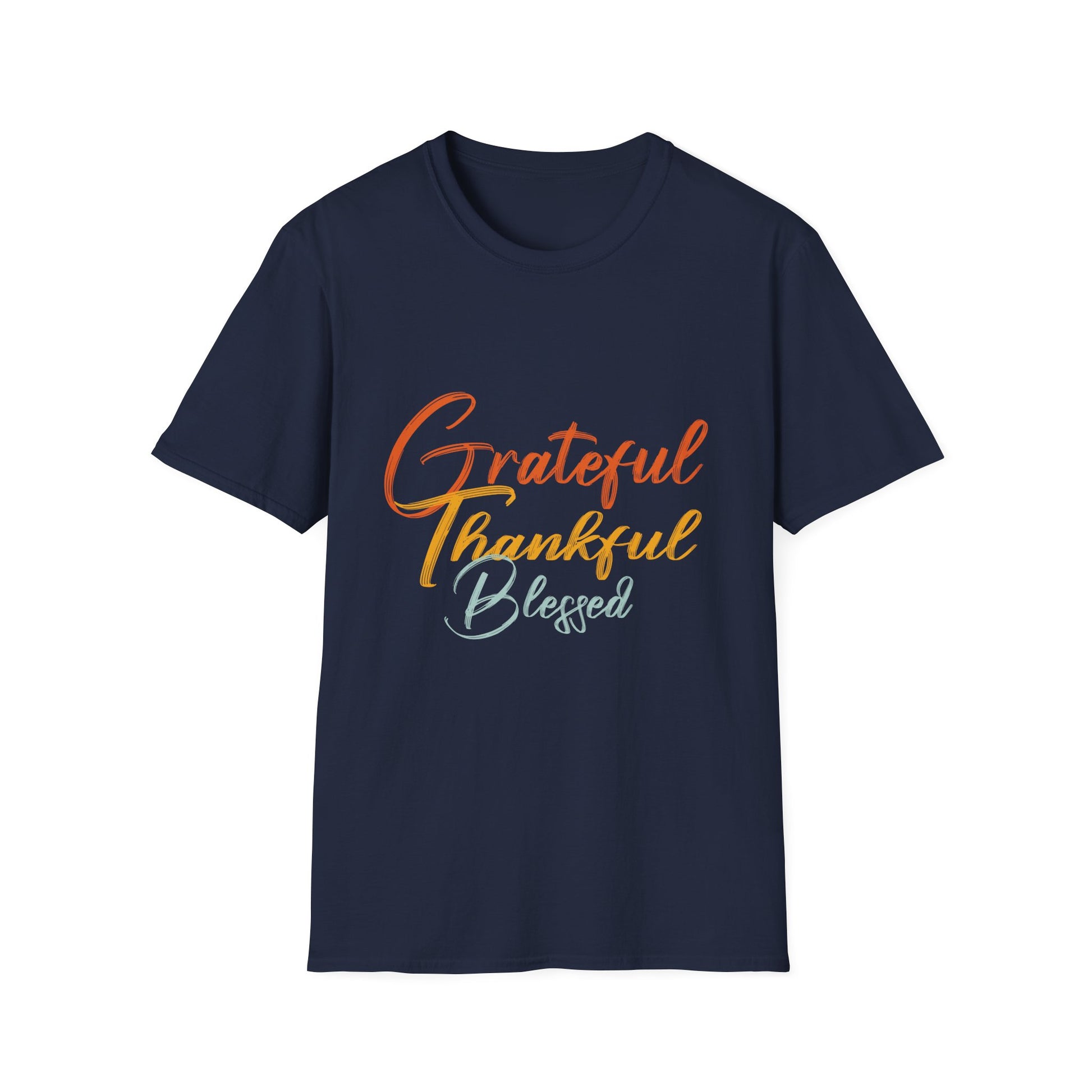 Grateful Thankful Blessed T-Shirt — Fall Thanksgiving Christian Inspirational Tee